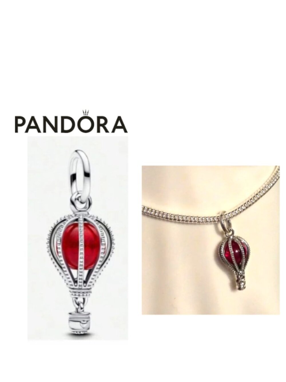 NWOT Pandora Style Sterling Silver Hot Air Balloon Charm